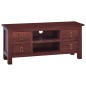 vidaXL Mueble para TV marrón clásico madera maciza caoba 100x30x45 cm