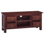 vidaXL Mueble para TV marrón clásico madera maciza caoba 100x30x45 cm