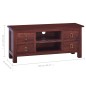 vidaXL Mueble para TV marrón clásico madera maciza caoba 100x30x45 cm