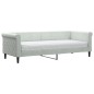 vidaXL Sofá cama con colchón terciopelo gris claro 80x200 cm vidaXL Sofá cama con colchón terciopelo gris claro 80x200 cm