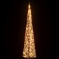 vidaXL Cono de luz navideño 60 LED blanco cálido 120 cm acrílico vidaXL Cono de luz navideño 60 LED blanco cálido 120 cm acrílico
