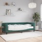 vidaXL Sofá cama con colchón terciopelo verde oscuro 90x200 cm vidaXL Sofá cama con colchón terciopelo verde oscuro 90x200 cm