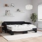 vidaXL Sofá cama nido con colchón terciopelo negro 80x200 cm