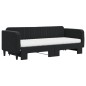 vidaXL Sofá cama nido con colchón terciopelo negro 80x200 cm