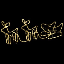 vidaXL Renos y trineo de Navidad decoración jardín 576 LEDs  
