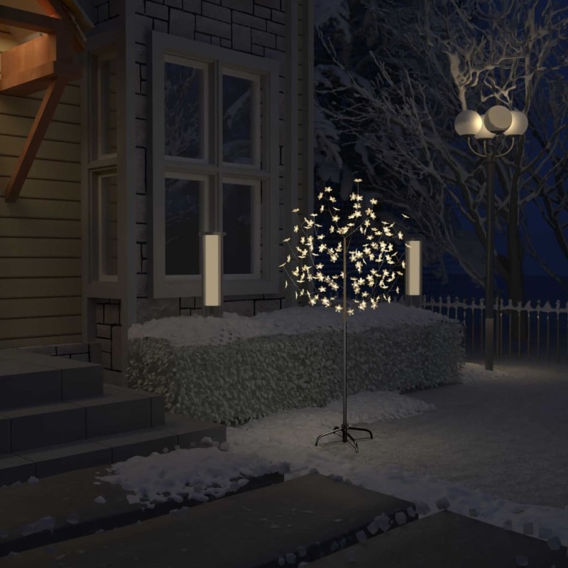 vidaXL Árbol de Navidad 120 LEDs blanco cálido flores de cerezo 150 cm vidaXL Árbol de Navidad 120 LEDs blanco cálido flores de cerezo 150 cm