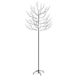 vidaXL Árbol de Navidad 220 LEDs luz blanca fría flores de cerezo 220 cm