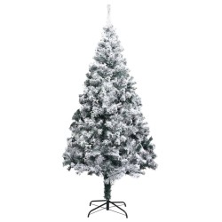 vidaXL Árbol de Navidad artificial verde con nieve 180 cm