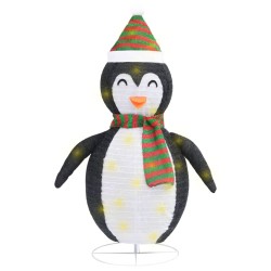 vidaXL Pingüino de Navidad decorativo con LED tela lujosa 60 cm