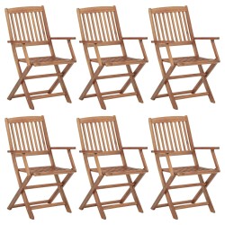 vidaXL Sillas de jardín plegables 6 uds madera maciza de acacia 