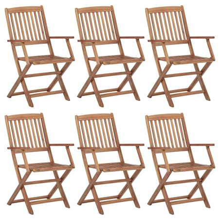 vidaXL Sillas de jardín plegables 6 uds madera maciza de acacia 