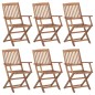 vidaXL Sillas de jardín plegables 6 uds madera maciza de acacia 