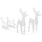 vidaXL Reno y trineo adorno navideño 160 LEDs acrílico 130 cm vidaXL Reno y trineo adorno navideño 160 LEDs acrílico 130 cm
