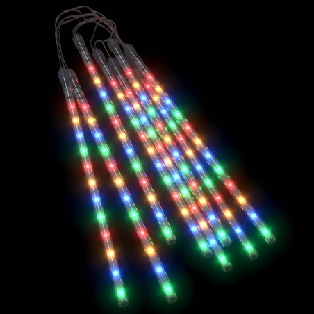 vidaXL Luces meteorito 8 uds de colores 192 LEDs interior exterior
