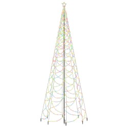 vidaXL Árbol de Navidad con poste de metal 1400 LEDs de colores 5 m