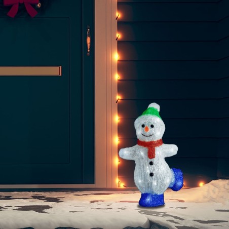 vidaXL Figura de muñeco de nieve de acrílico navideño LED 30 cm