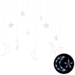 vidaXL Luces estrella y luna 138 LEDs blanco frío con control remoto