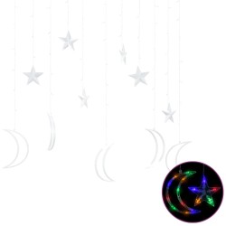 vidaXL Luces estrella y luna 138 LEDs de colores con control remoto