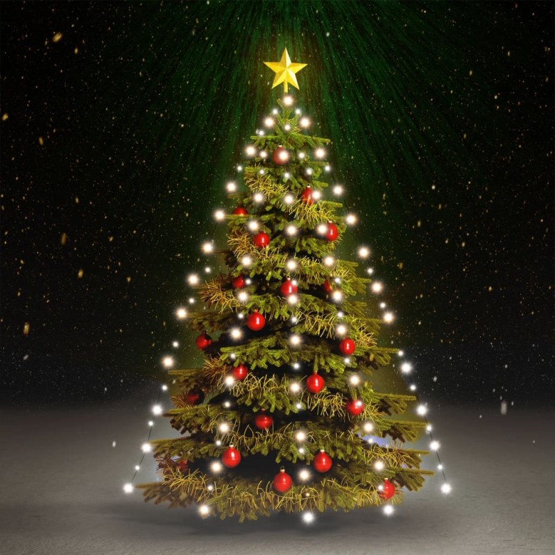 vidaXL Red de luces de árbol de Navidad 180 LEDs blanco frío 180 cm vidaXL Red de luces de árbol de Navidad 180 LEDs blanco frío 180 cm