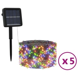 vidaXL Tiras de luces solares LED 5 uds de colores interior/exterior
