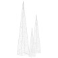 vidaXL Set cono luz LED decorativo acrílico blanco frío 30/45/60cm vidaXL Set cono luz LED decorativo acrílico blanco frío 30/45/60cm
