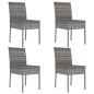 vidaXL Juego de comedor para jardín 5 piezas ratán sintético gris vidaXL Juego de comedor para jardín 5 piezas ratán sintético gris
