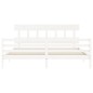 vidaXL Estructura de cama con cabecero madera maciza blanco 200x200 cm vidaXL Estructura de cama con cabecero madera maciza blanco 200x200 cm