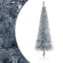 vidaXL Árbol de Navidad delgado plateado 120 cm 
