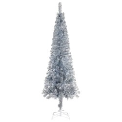 vidaXL Árbol de Navidad delgado plateado 120 cm 