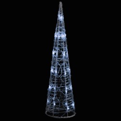 vidaXL Pirámide decorativa cono acrílico luces LED blanco frío 60 cm