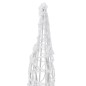 vidaXL Pirámide decorativa cono acrílico luces LED blanco frío 60 cm vidaXL Pirámide decorativa cono acrílico luces LED blanco frío 60 cm