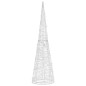 vidaXL Pirámide decorativa cono acrílico luces LED blanco cálido 90 cm vidaXL Pirámide decorativa cono acrílico luces LED blanco cálido 90 cm