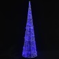 vidaXL Cono de luz LED de pirámide decorativo acrílico azul 90 cm vidaXL Cono de luz LED de pirámide decorativo acrílico azul 90 cm