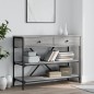 vidaXL Mesa consola con cajones estantes madera ingeniería Sonoma gris vidaXL Mesa consola con cajones estantes madera ingeniería Sonoma gris