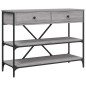 vidaXL Mesa consola con cajones estantes madera ingeniería Sonoma gris vidaXL Mesa consola con cajones estantes madera ingeniería Sonoma gris