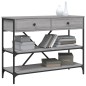 vidaXL Mesa consola con cajones estantes madera ingeniería Sonoma gris vidaXL Mesa consola con cajones estantes madera ingeniería Sonoma gris