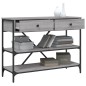 vidaXL Mesa consola con cajones estantes madera ingeniería Sonoma gris vidaXL Mesa consola con cajones estantes madera ingeniería Sonoma gris