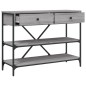 vidaXL Mesa consola con cajones estantes madera ingeniería Sonoma gris vidaXL Mesa consola con cajones estantes madera ingeniería Sonoma gris