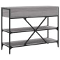 vidaXL Mesa consola con cajones estantes madera ingeniería Sonoma gris vidaXL Mesa consola con cajones estantes madera ingeniería Sonoma gris