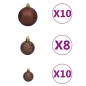 vidaXL Set de bolas de Navidad 120 pzas con pico 300 LED dorado bronce vidaXL Set de bolas de Navidad 120 pzas con pico 300 LED dorado bronce