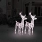 vidaXL Renos de Navidad 2 unidades 80 LED blanco cálido acrílico vidaXL Renos de Navidad 2 unidades 80 LED blanco cálido acrílico