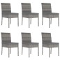 vidaXL Juego de comedor para jardín 7 piezas ratán sintético gris