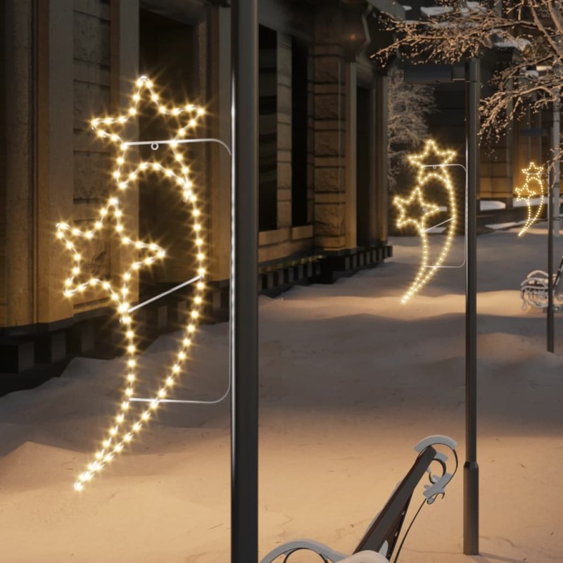 vidaXL Tira de luces de estrella 2 uds blanco cálido 125,5x53x4,5 cm vidaXL Tira de luces de estrella 2 uds blanco cálido 125,5x53x4,5 cm