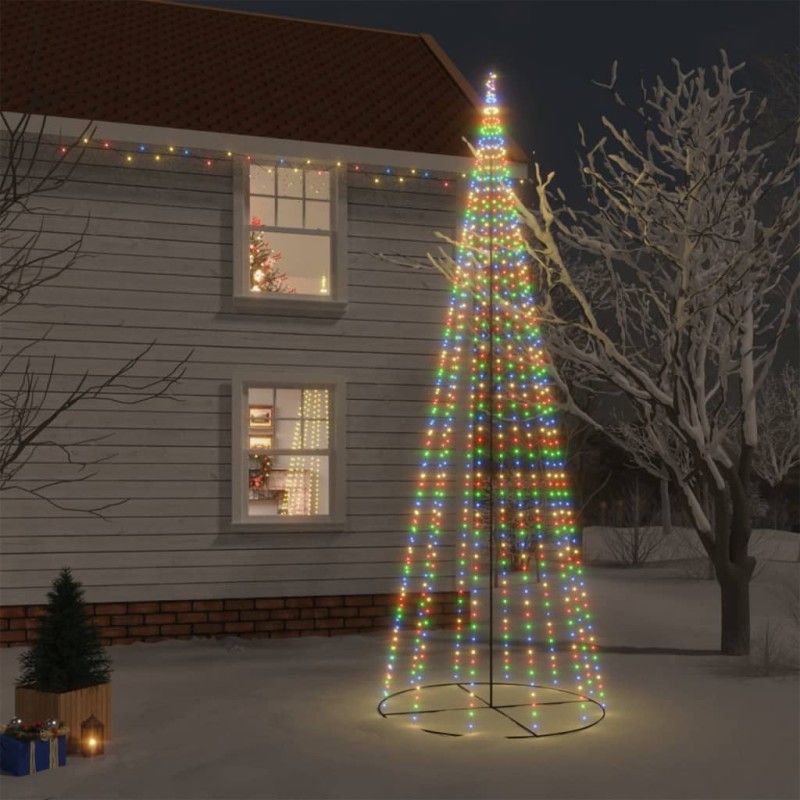 vidaXL Árbol de Navidad cónico 732 LEDs de colores 160x500 cm vidaXL Árbol de Navidad cónico 732 LEDs de colores 160x500 cm
