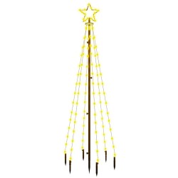 vidaXL Árbol de Navidad con pincho 108 LED blanco cálido 180 cm