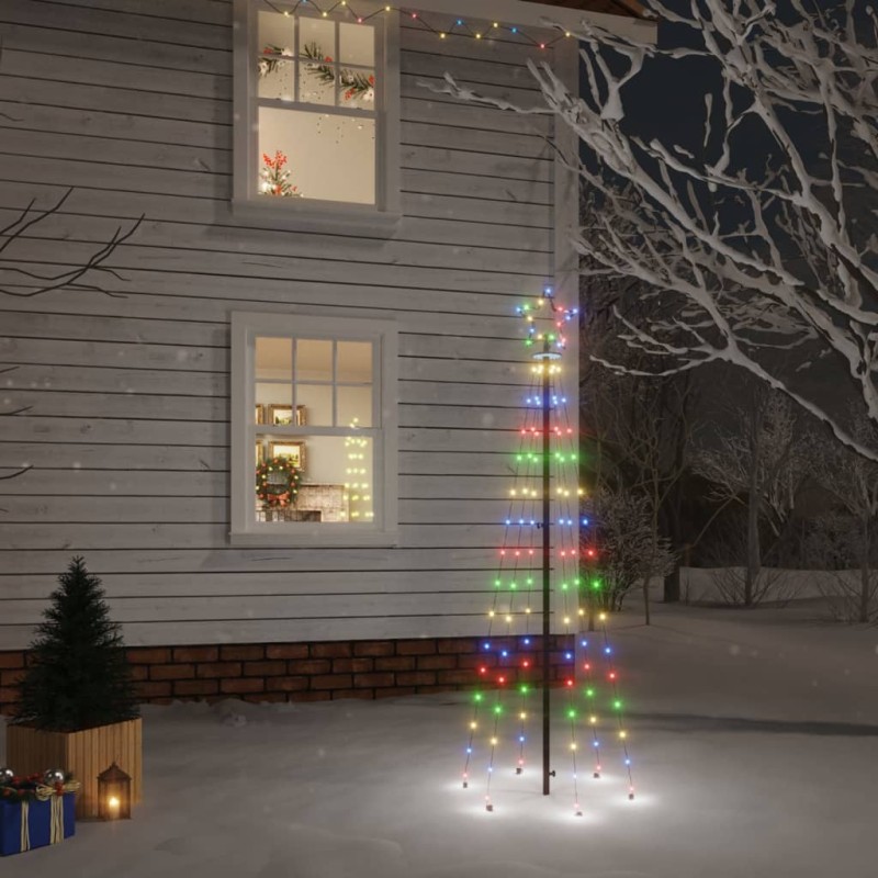 vidaXL Árbol de Navidad con pincho 108 LED de colores 180 cm vidaXL Árbol de Navidad con pincho 108 LED de colores 180 cm