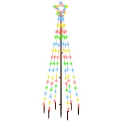 vidaXL Árbol de Navidad con pincho 108 LED de colores 180 cm