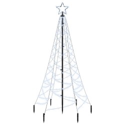 vidaXL Árbol de Navidad con pincho 200 LED blanco frío 180 cm