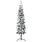 vidaXL Mitad árbol Navidad artificial estrecho con nieve 120 cm vidaXL Mitad árbol Navidad artificial estrecho con nieve 120 cm