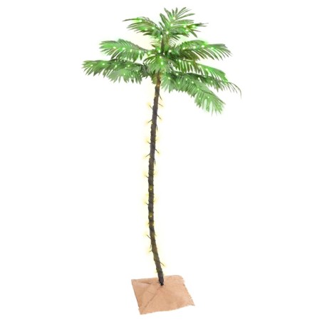 vidaXL Palmera artificial con 96 LED blanco cálido 180 cm